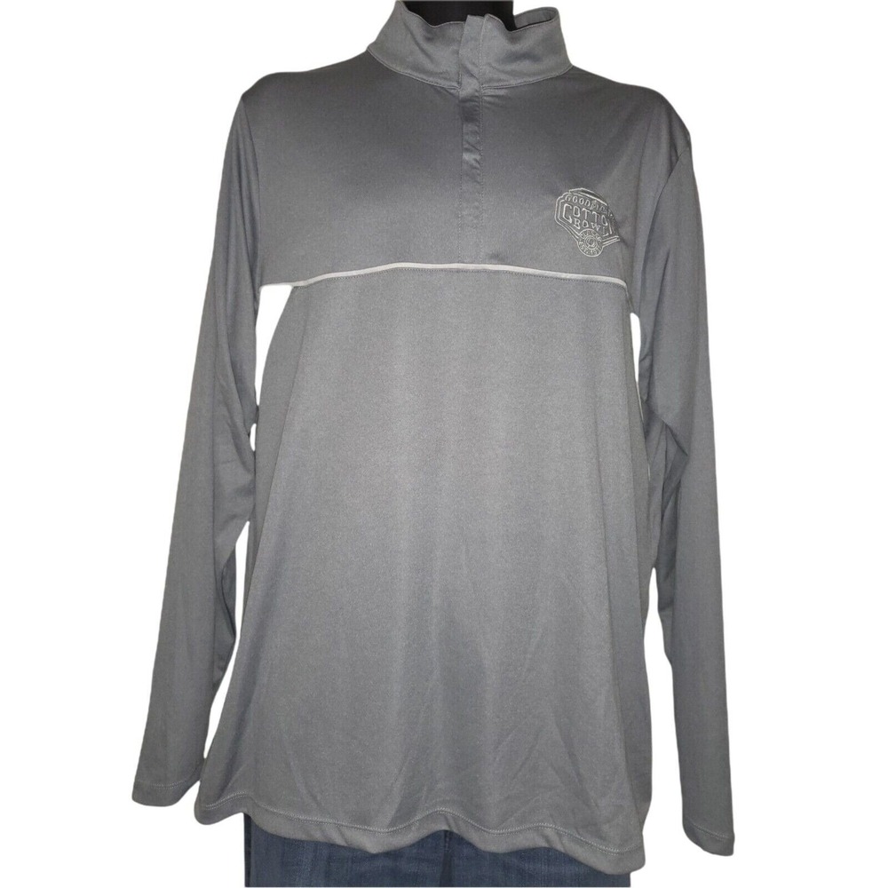 Team 365 Cotton Bowl Classic Goodyear Mens Size L Grey 1/4 Zip Pullover Athletic